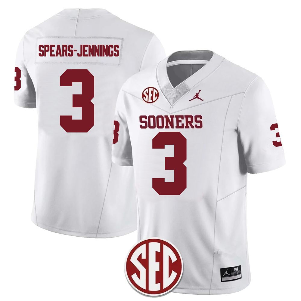 Men's #3 Robert Spears-Jennings Oklahoma Sooners Football Jersey - Image 2